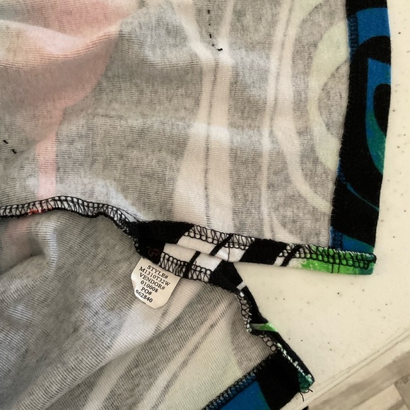 Multiples Abstract Print Top Multicolor Beaded Cotton Pullover Women’s Size 2X - Picture 13 of 14